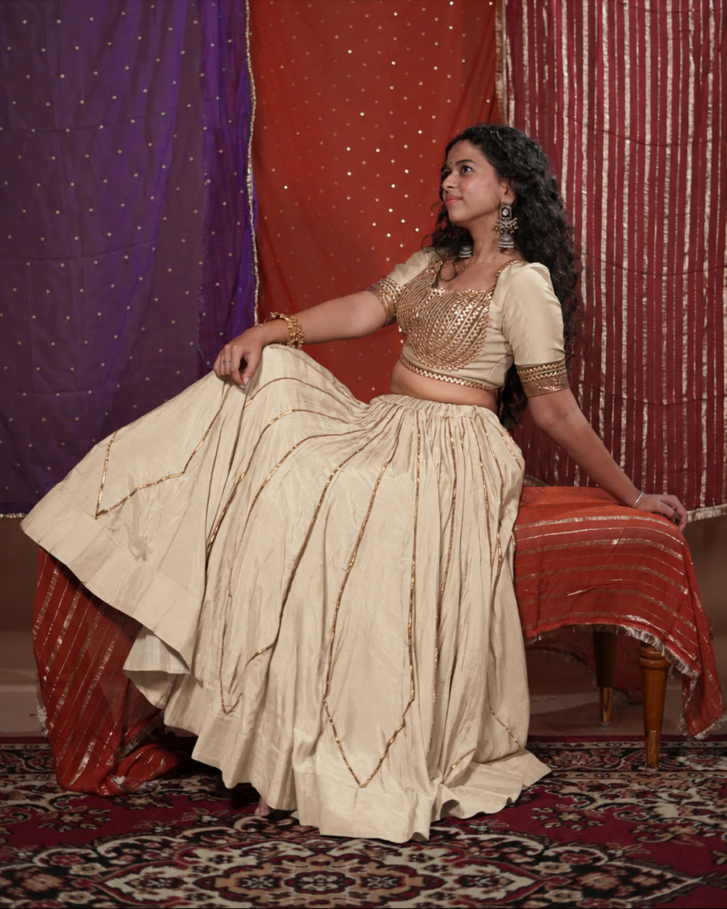 Mastani White Muslin Silk Chaniya Choli
