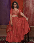 Mastani Rust Muslin Silk Madhubala Style Blouse for Chaniya Choli