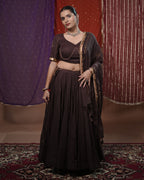 Mohini Brown Mul-Cotton Madhubala Style Blouse for Choli