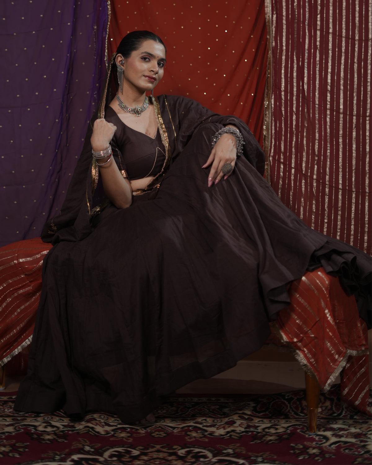 Mohini Brown Mul-Cotton Chaniya Choli
