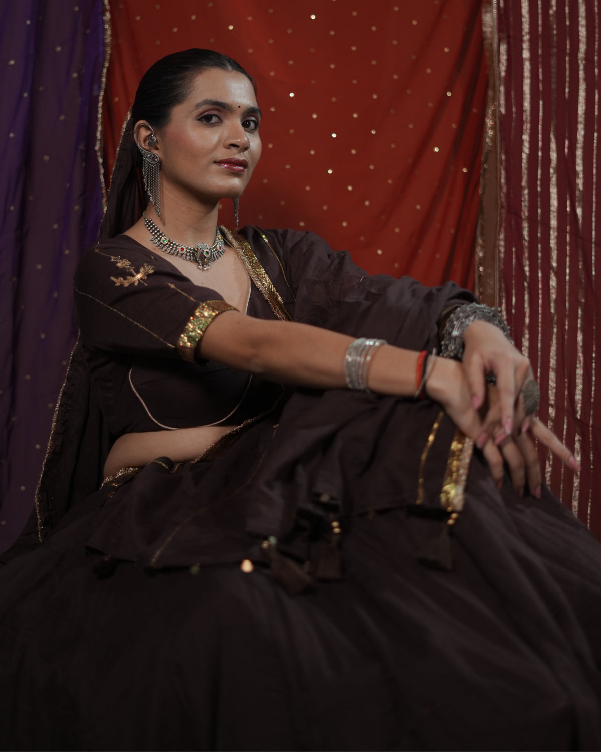 Mohini Brown Mul-Cotton Chaniya Choli