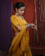 Mohini Yellow Mul-Cotton Madhubala Style Blouse for Chaniya Choli