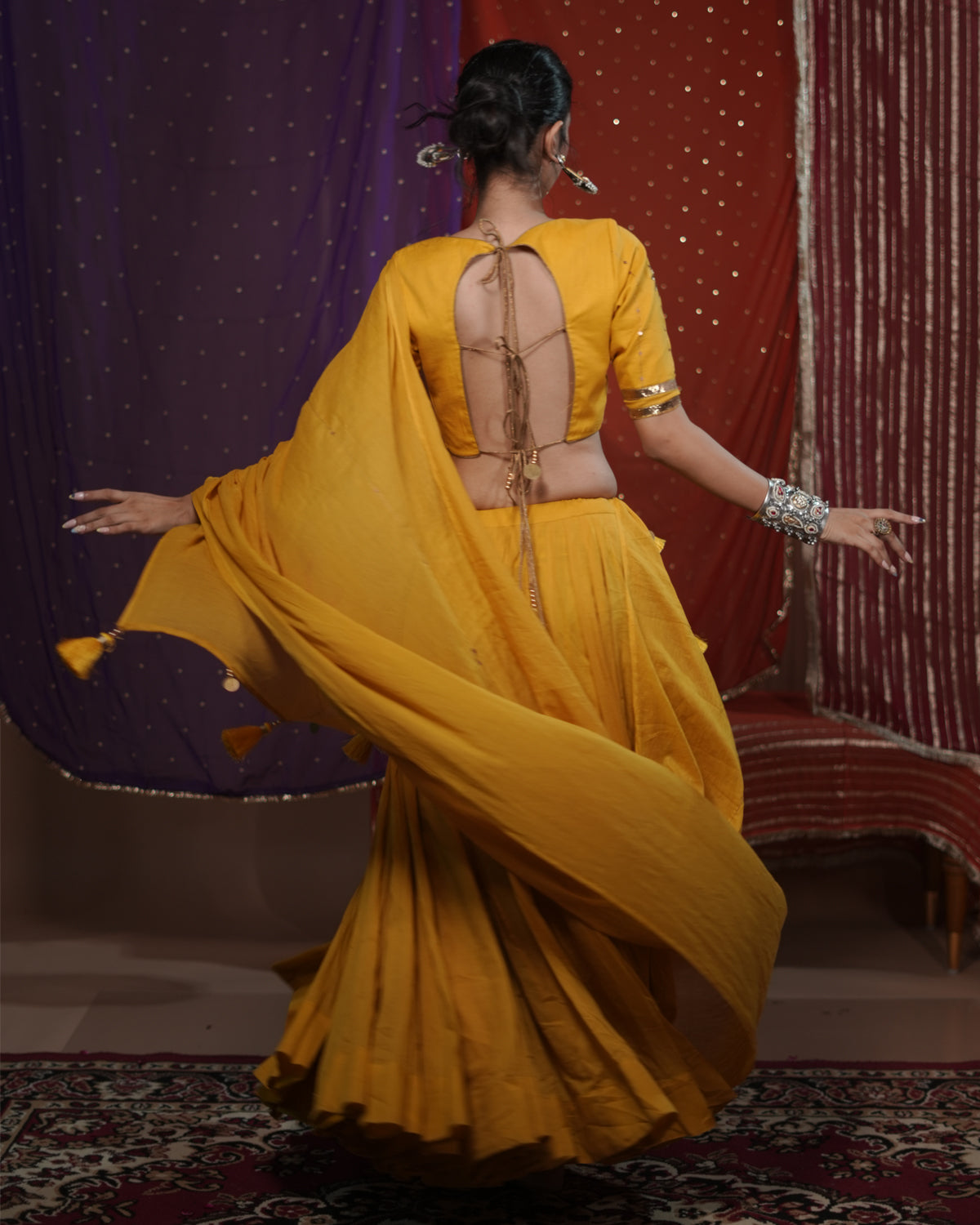 Mohini Yellow Mul-Cotton Chaniya Choli