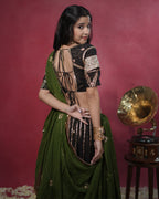 Noor Black Pure Cotton Lace & Handmade Tassel Dupatta for Ghaghra Choli