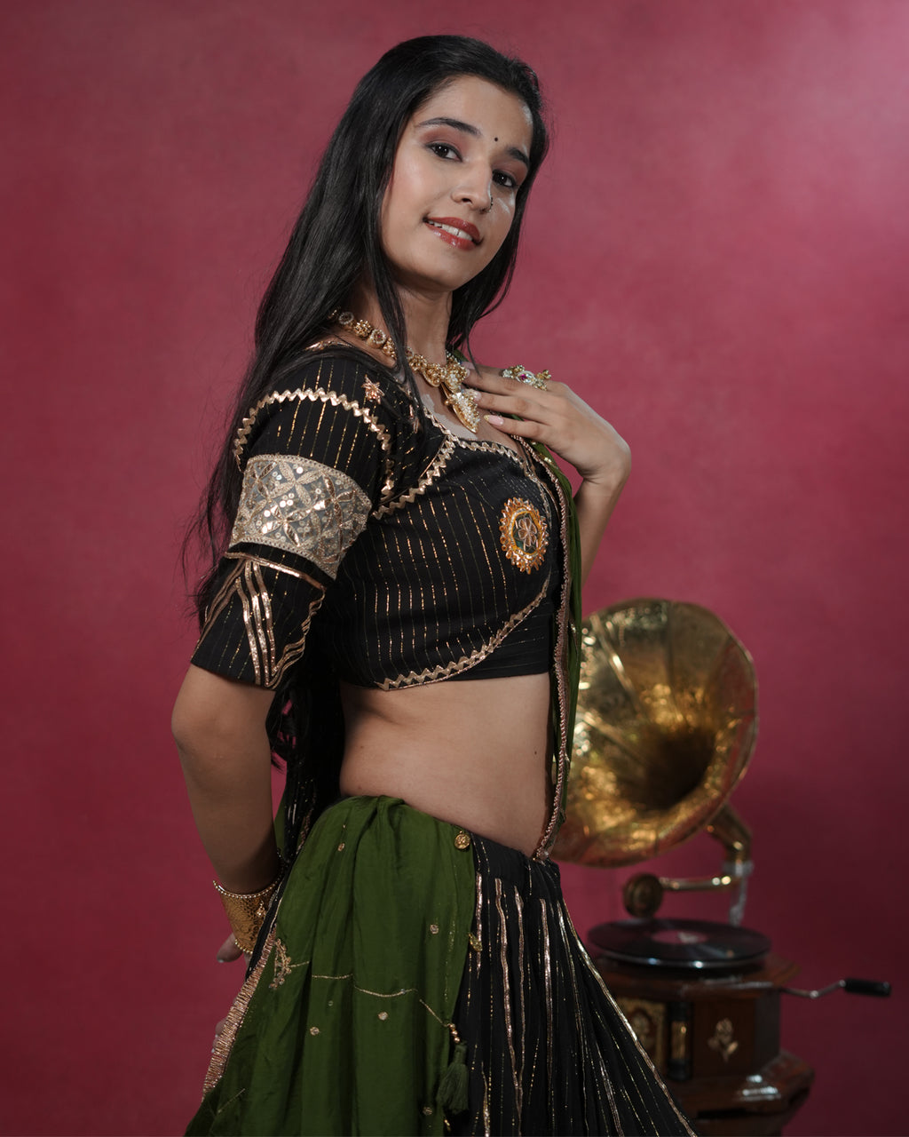 Noor Black Pure Cotton Chaniya Choli