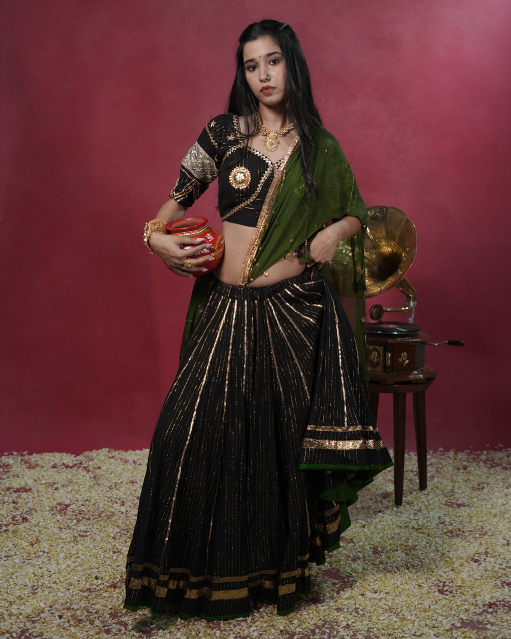 Noor Black Pure Cotton Chaniya Choli