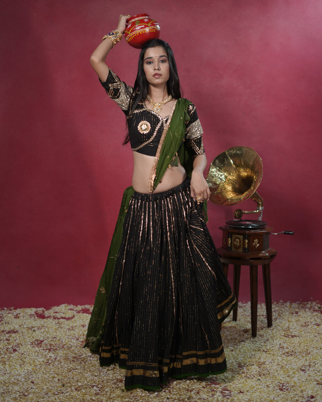 Noor Black Pure Cotton Chaniya Choli