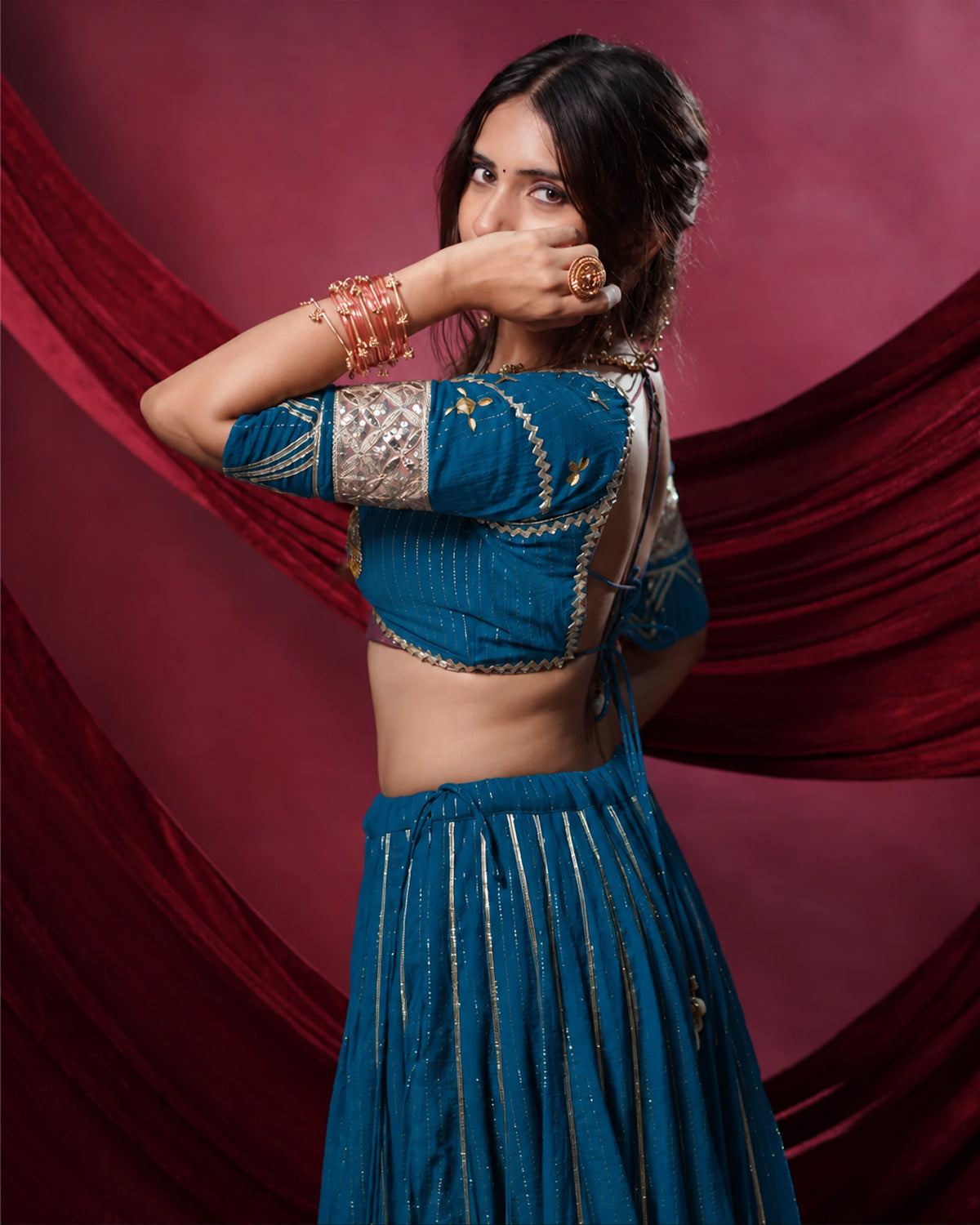 Noor Sky Blue Pure Cotton Chaniya Choli