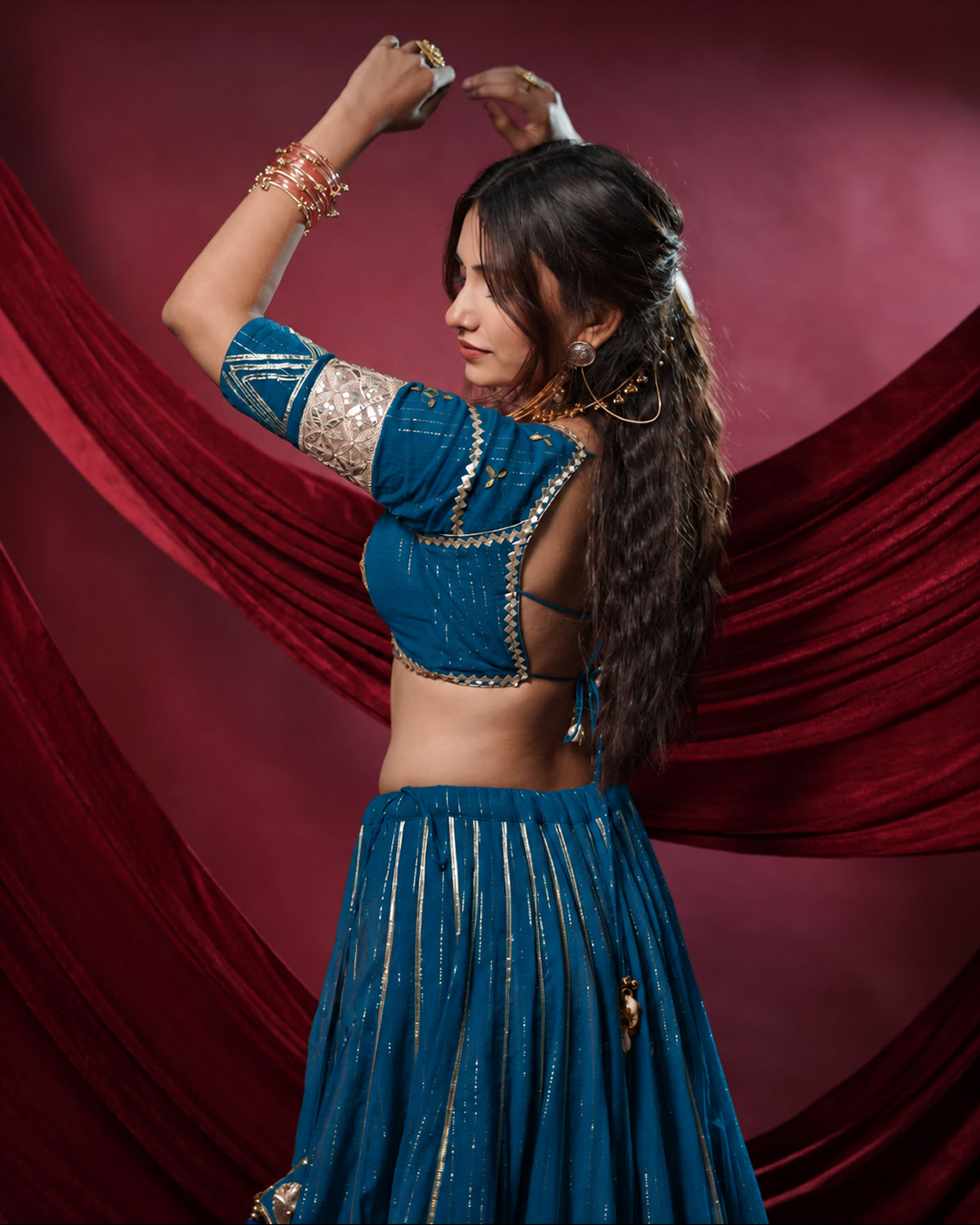 Noor Sky Blue Pure Cotton Chaniya Choli