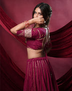 Noor Magenta Pure Cotton Chaniya Choli