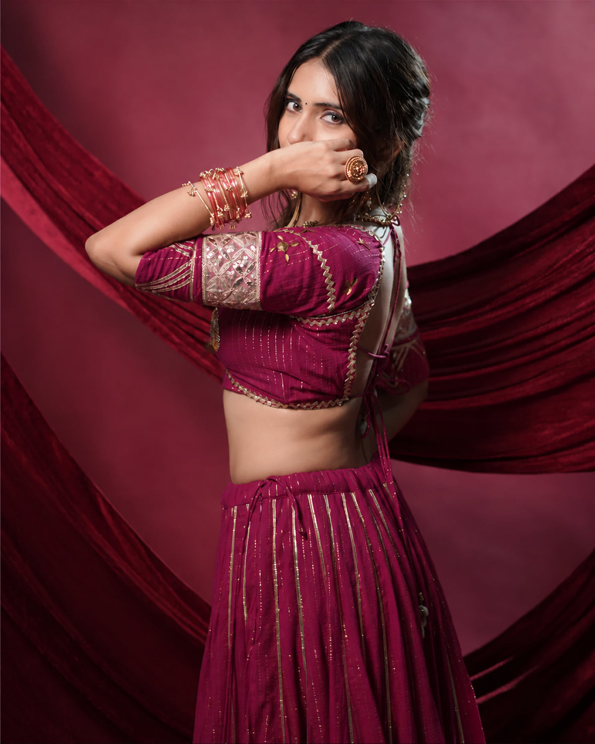 Noor Magenta Pure Cotton Chaniya Choli