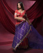 Noor Red Pure Cotton Lace & Handmade Tassel Dupatta for Choli