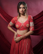 Noor Red Pure Cotton Chaniya Choli