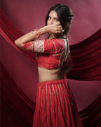 Noor Red Pure Cotton Chaniya Choli