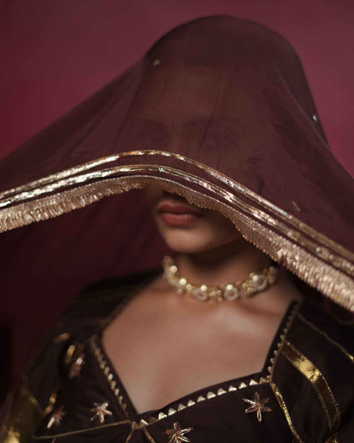 Ragini Brown Muslin Silk Chaniya Choli