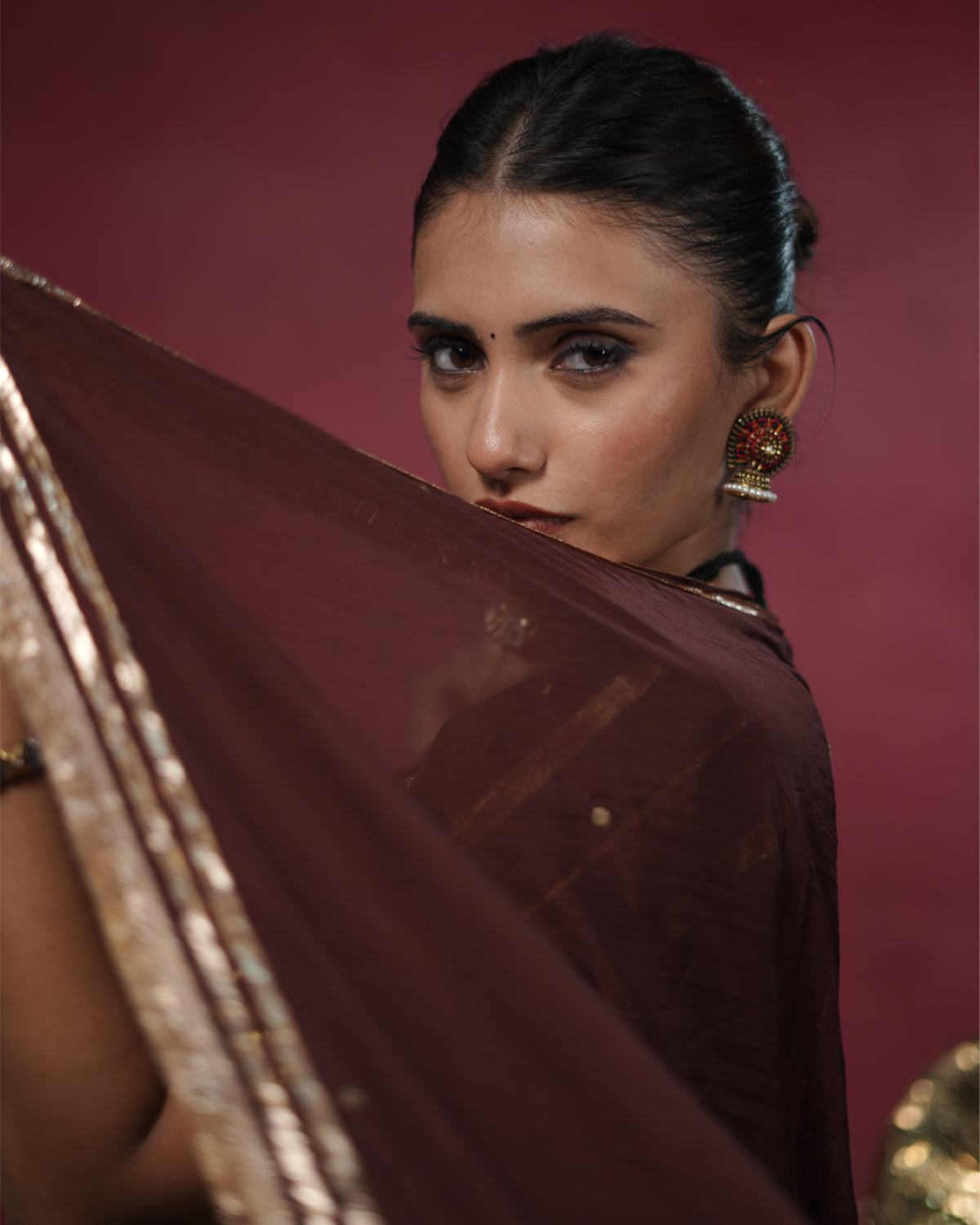 Ragini Brown Muslin Silk Chaniya Choli