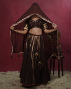 Ragini Brown Muslin Silk Chaniya Choli