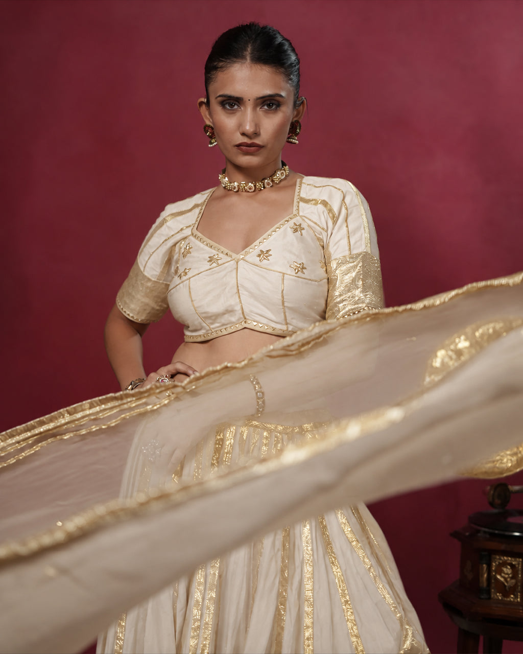 Ragini White Muslin Silk Chaniya Choli