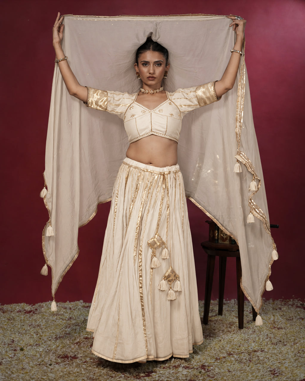 Ragini White Muslin Silk Chaniya Choli