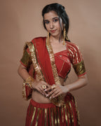 Ragini Rust Silk Lace & Tassel Dupatta for Ghaghra Choli