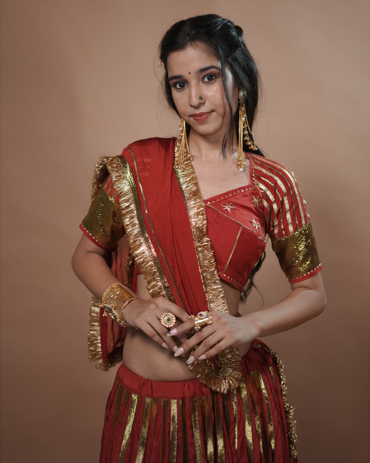 Ragini Rust Muslin Silk Chaniya Choli