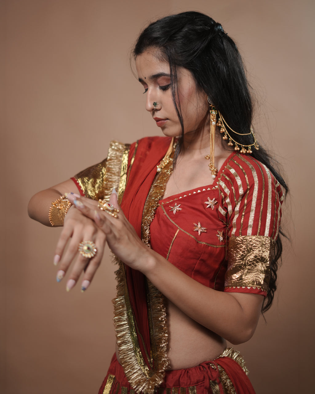 Ragini Rust Muslin Silk Chaniya Choli