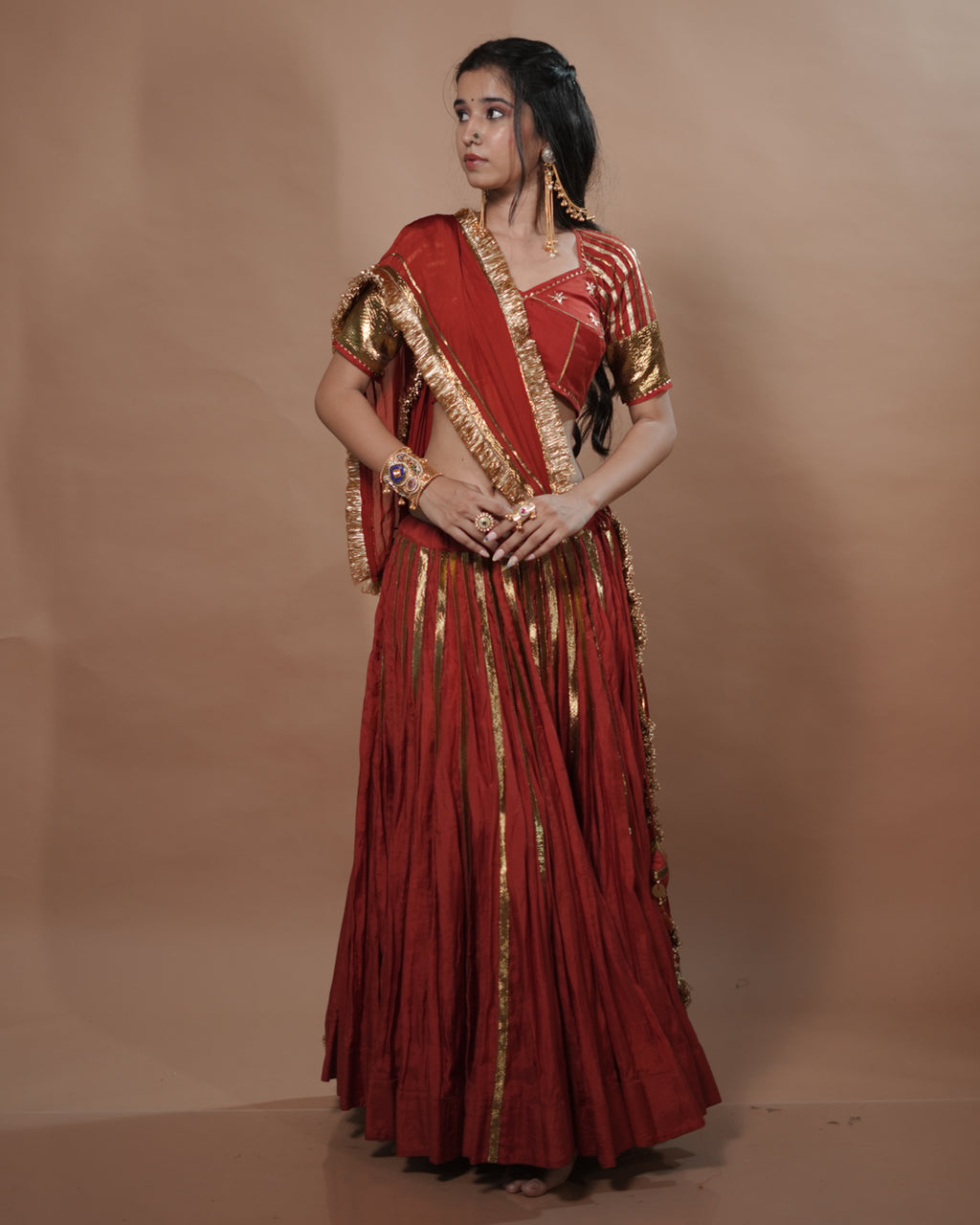 Ragini Rust Muslin Silk Chaniya Choli
