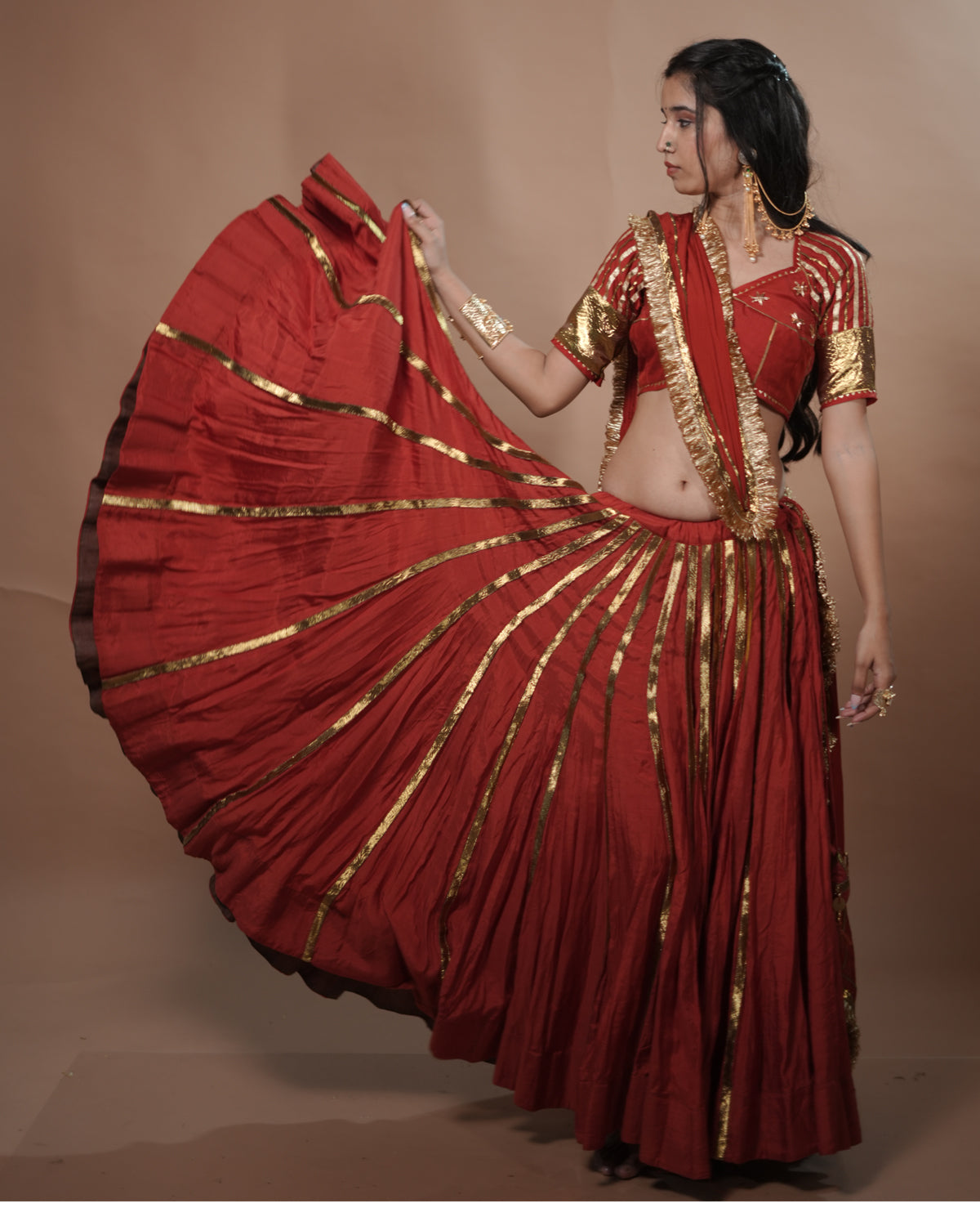 Ragini Rust Muslin Silk Chaniya Choli