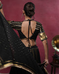 Tarani Black Mul-Cotton Lumpi & Lace Detail Angi Style Blouse for Chaniya Choli