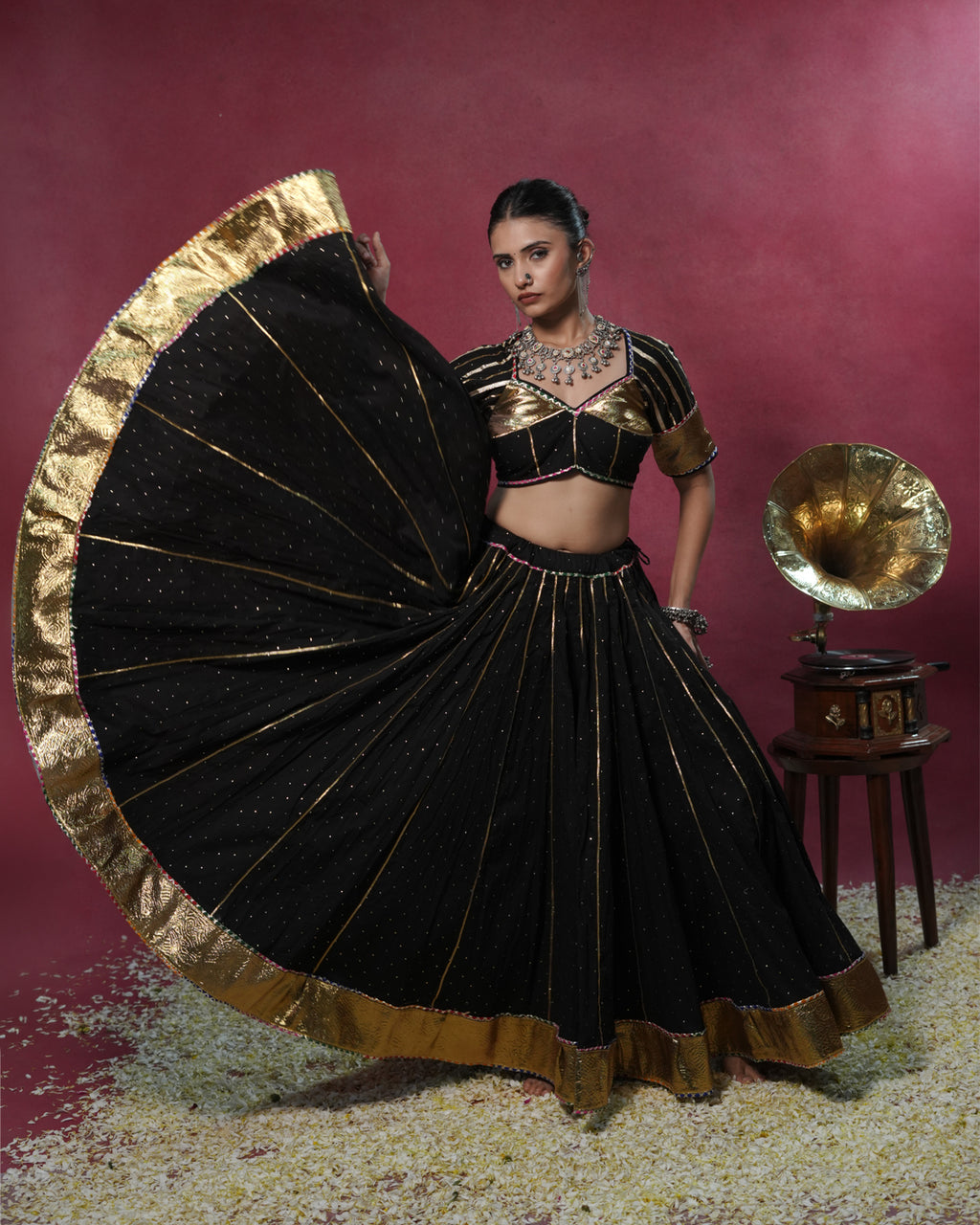 Tarani Black Mul-Cotton Chaniya Choli