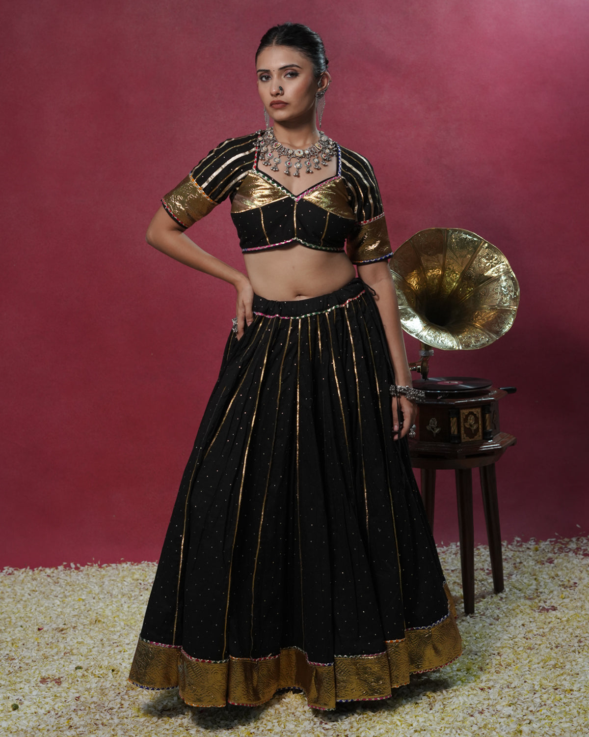Tarani Black Mul-Cotton Chaniya Choli