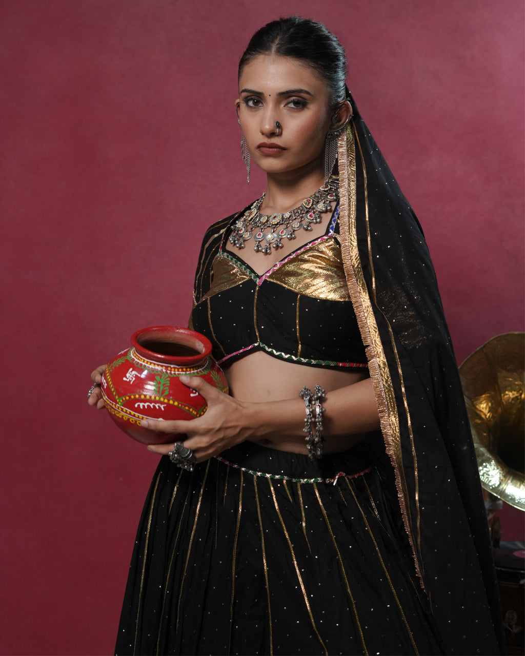 Tarani Black Mul-Cotton Chaniya Choli