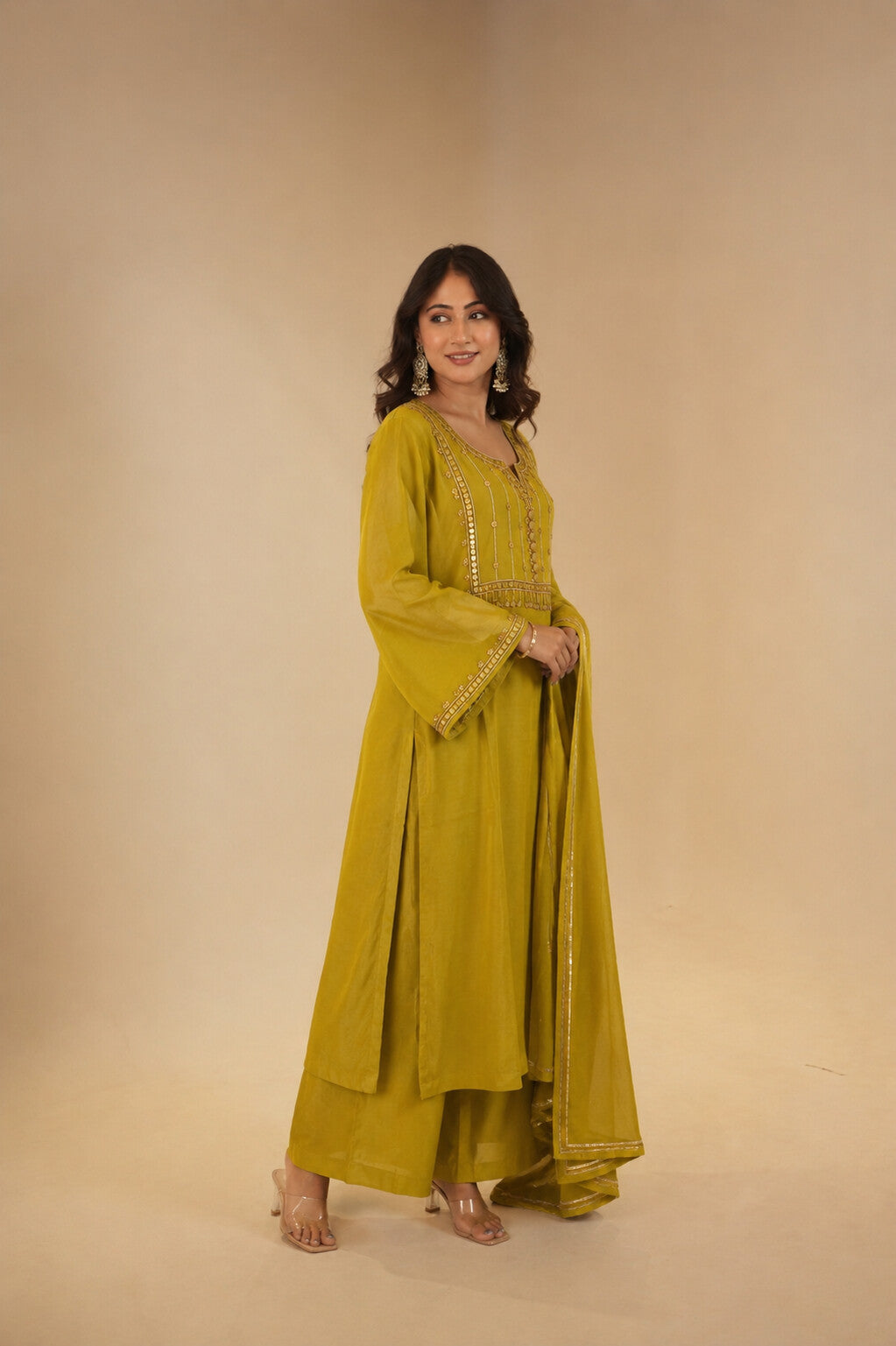 Sana Mustard Sitara Dress