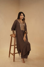Alina deep brown dress